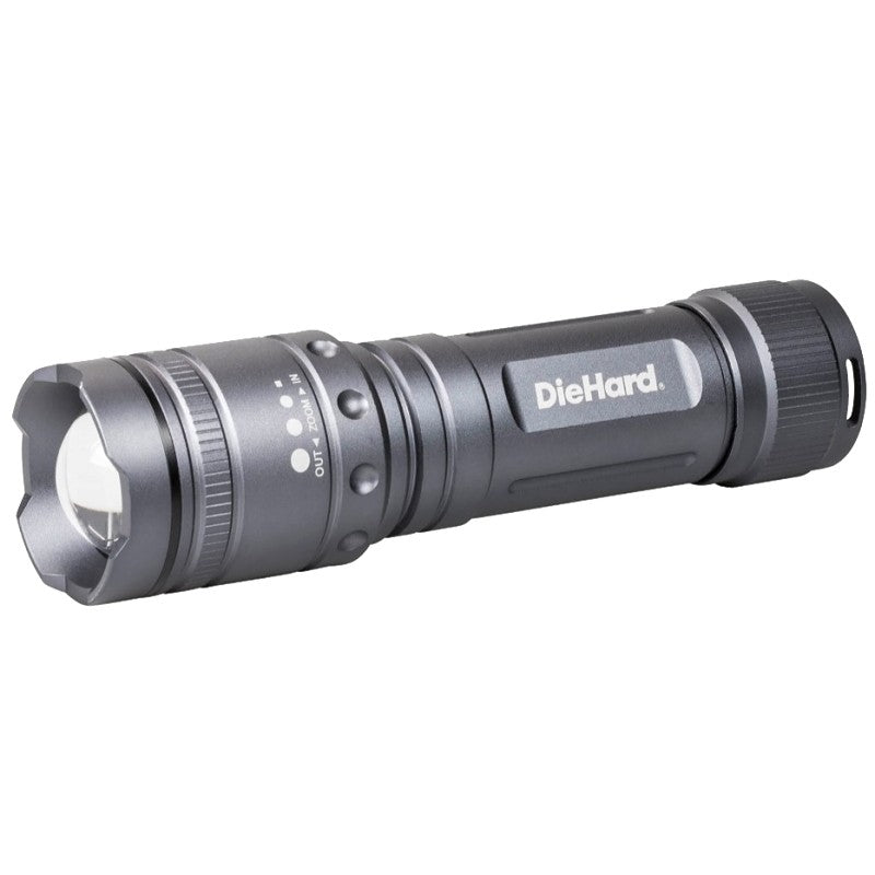 Dorcy DieHard Series 41-6123 Twist Flashlight, AA Battery, Alkaline Battery, LED Lamp, 1700 Lumens Lumens, Gray