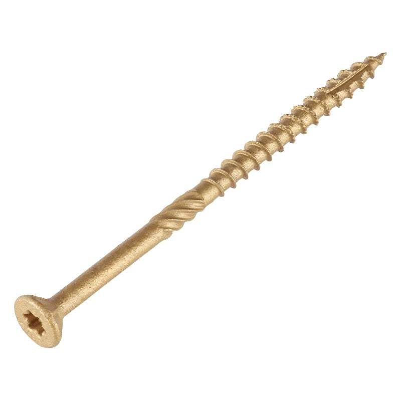 SaberDrive 50746 Deck Screw, #9 Thread, 3 in L, Serrated Thread, Bugle Head, Star Drive, Type 17 Point, Steel, 73 PK