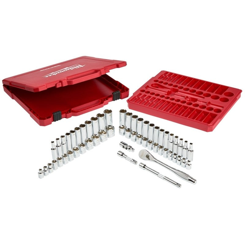 Milwaukee 48-22-9008 Series Ratchet and Socket Set, Alloy Steel