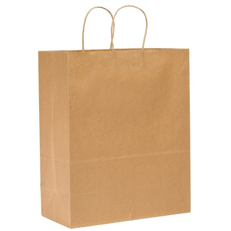 Duro Bag Dubl Life 87128 Shopping Bag, 13 in L, 7 in W, 17 in H, Kraft Paper, Brown