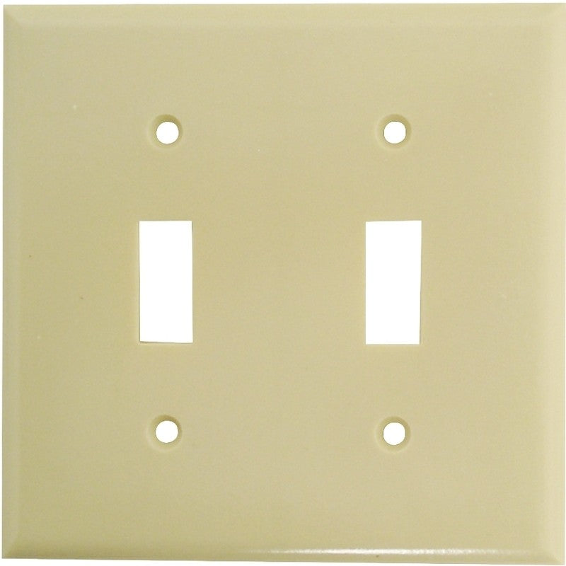 Eaton Wiring Devices 2139V-BOX Wallplate, 4-1/2 in L, 4-9/16 in W, 2 -Gang, Thermoset, Ivory, High-Gloss (Pack of 10)