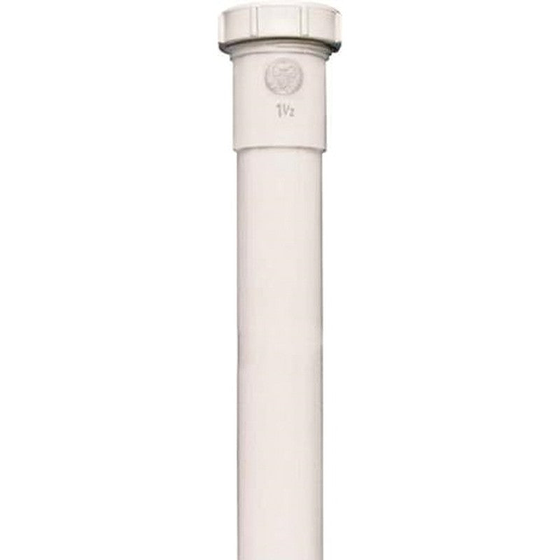Plumb Pak PP55-12W Series Pipe Extension Tube, 12 in L, 1-1/2 in, Slip Joint, Polypropylene, White
