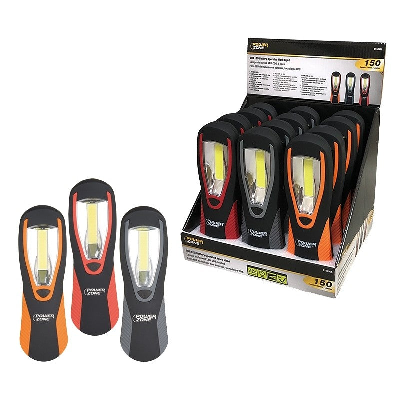 PowerZone COB Series LP-3315B COB Work Light, 1-Lamp, LED Lamp, 150 Lumens (Pack of 12)