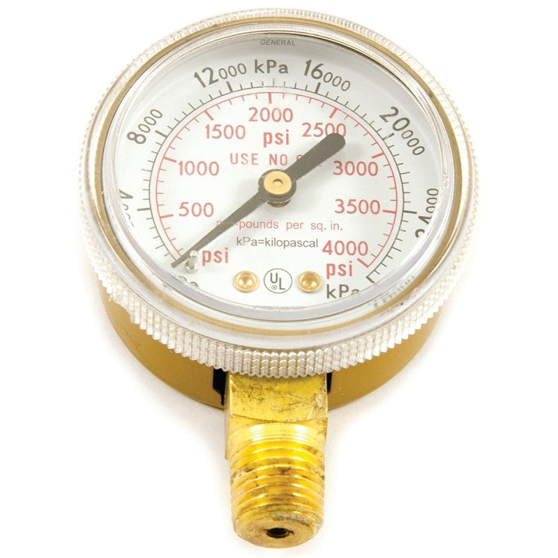 Forney 87727 Regulator Gauge, 0 to 4000 psi Pressure, 1/4 in Connection, NPT