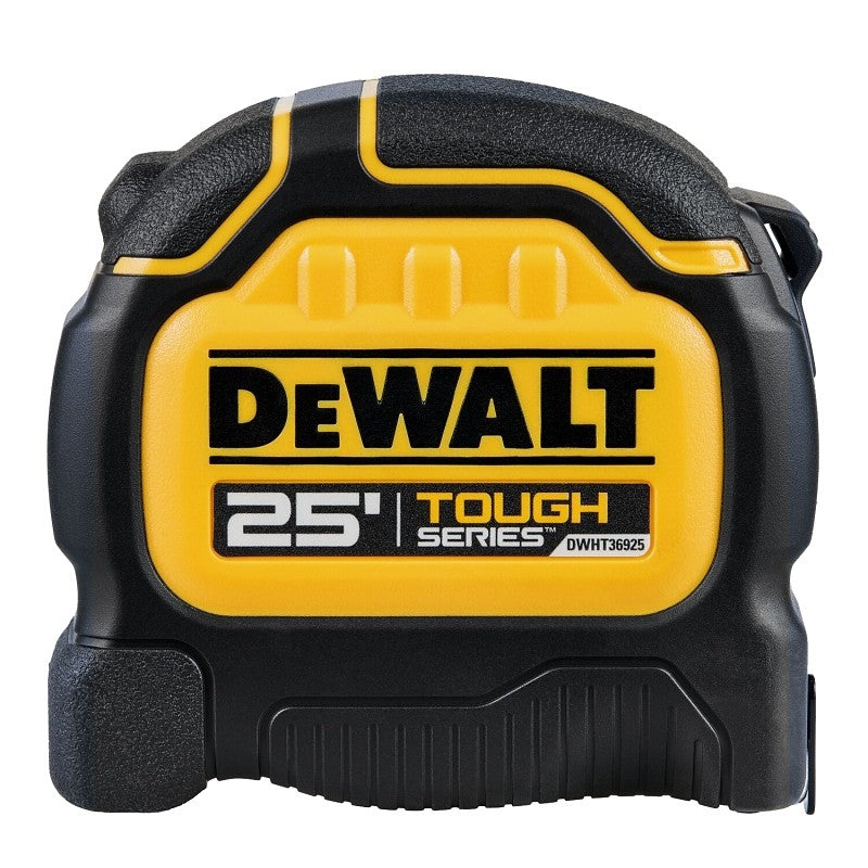 DEWALT Tough Series DWHT36925S Tape Measure, 25 ft L Blade, 1-1/4 in W Blade, Steel Blade, Plastic Case