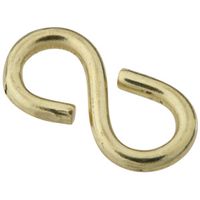 Closed S Hooks 7/8 Inch Solid Brass 3 Pack
