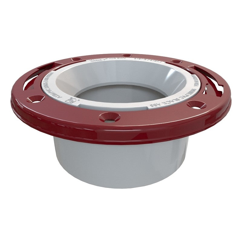 Oatey 43521 Closet Flange, 4.94 in ID x 7.02 in OD x 2.04 in W Dimensions, 4 in Connection, PVC, White, For: 4 in Pipes