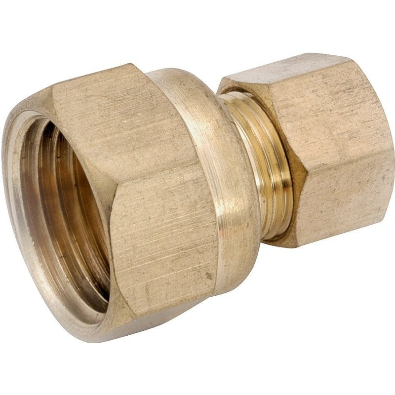 Anderson Metals 750066-1008 Pipe Connector, 5/8 x 1/2 in, Compression x Female, Brass, 150 psi Pressure