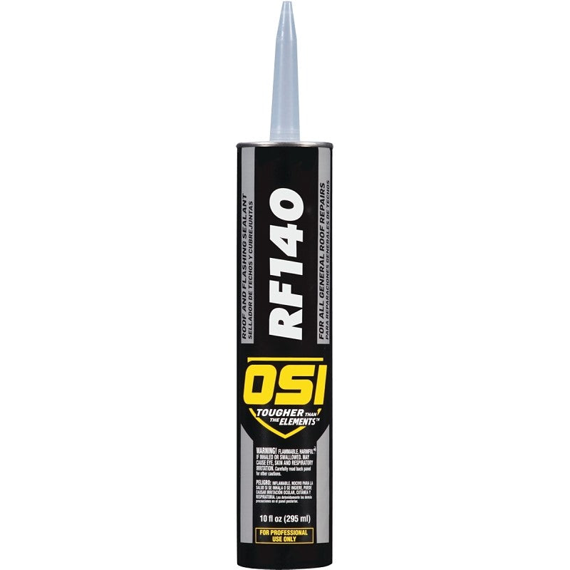 OSI RF140 Series 1938618 Gutter and Seam Sealant, Black, Liquid, 10.5 oz Cartridge (Pack of 12)