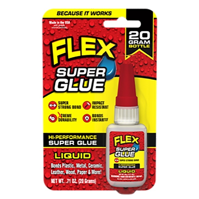 Flex Seal SGLIQB20 High Performance Super Glue, Liquid, Clear, 20 g Bottle (Pack of 8)