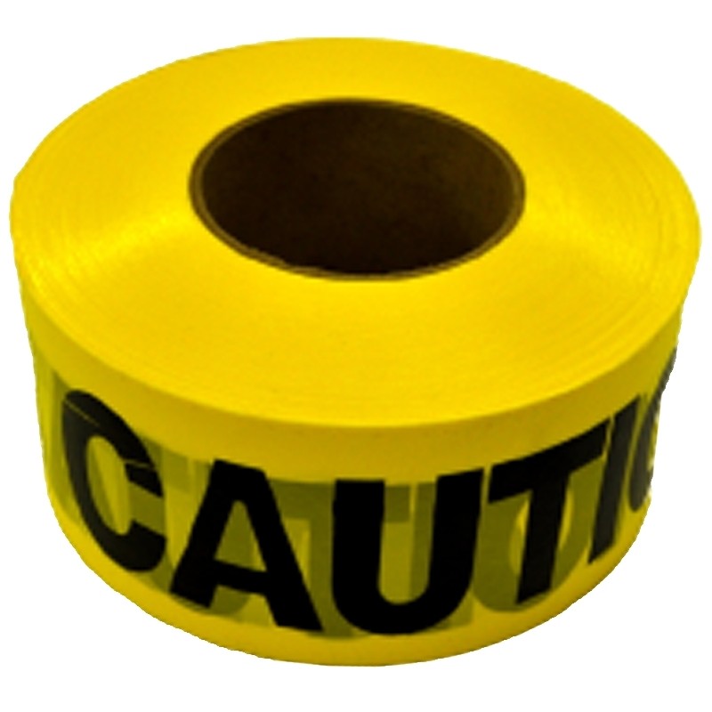 CH Hanson 19000 Barricade Safety Tape, 3 in W, 1000 ft L, Yellow, Polyethylene