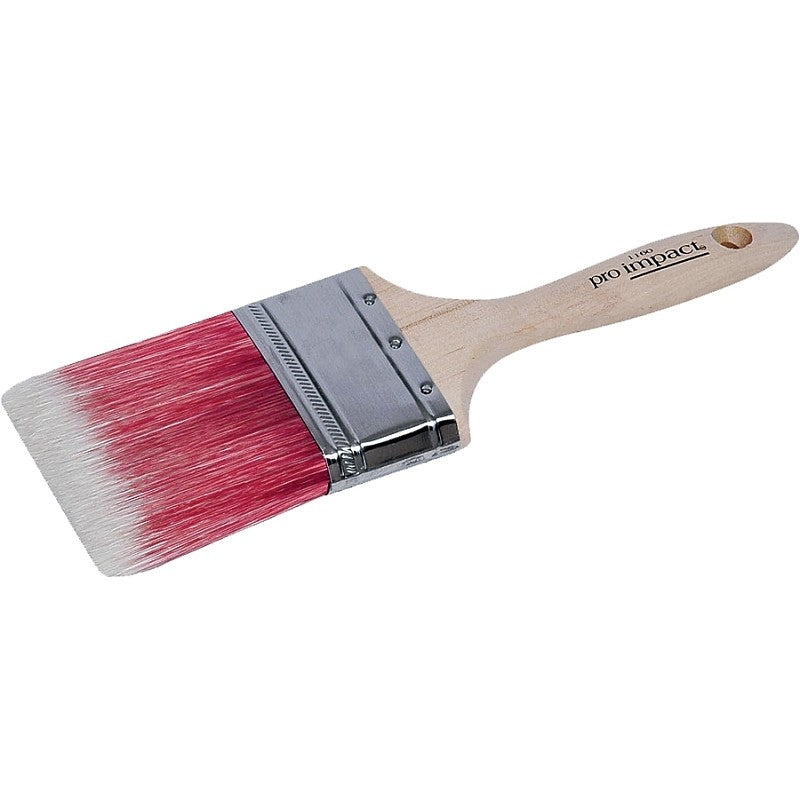 Linzer WC 1160-4 Paint Brush, Natural, Wood Handle, 4 in W, 3-1/2 in L Bristle, Polyester Bristle, Beaver Tail Handle