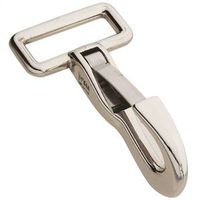 Spring Snap 1-1/4 Inch Rigid Fixed Strap Eye 3-1/4 Inch Nickel Plated Die Cast Body