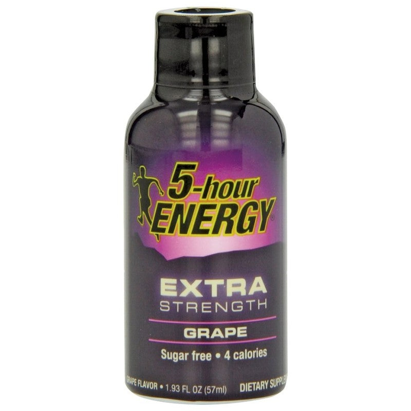 5-hour ENERGY 728127 Sugar-Free Energy Drink, Liquid, Grape, 1.93 oz Bottle (Pack of 12)
