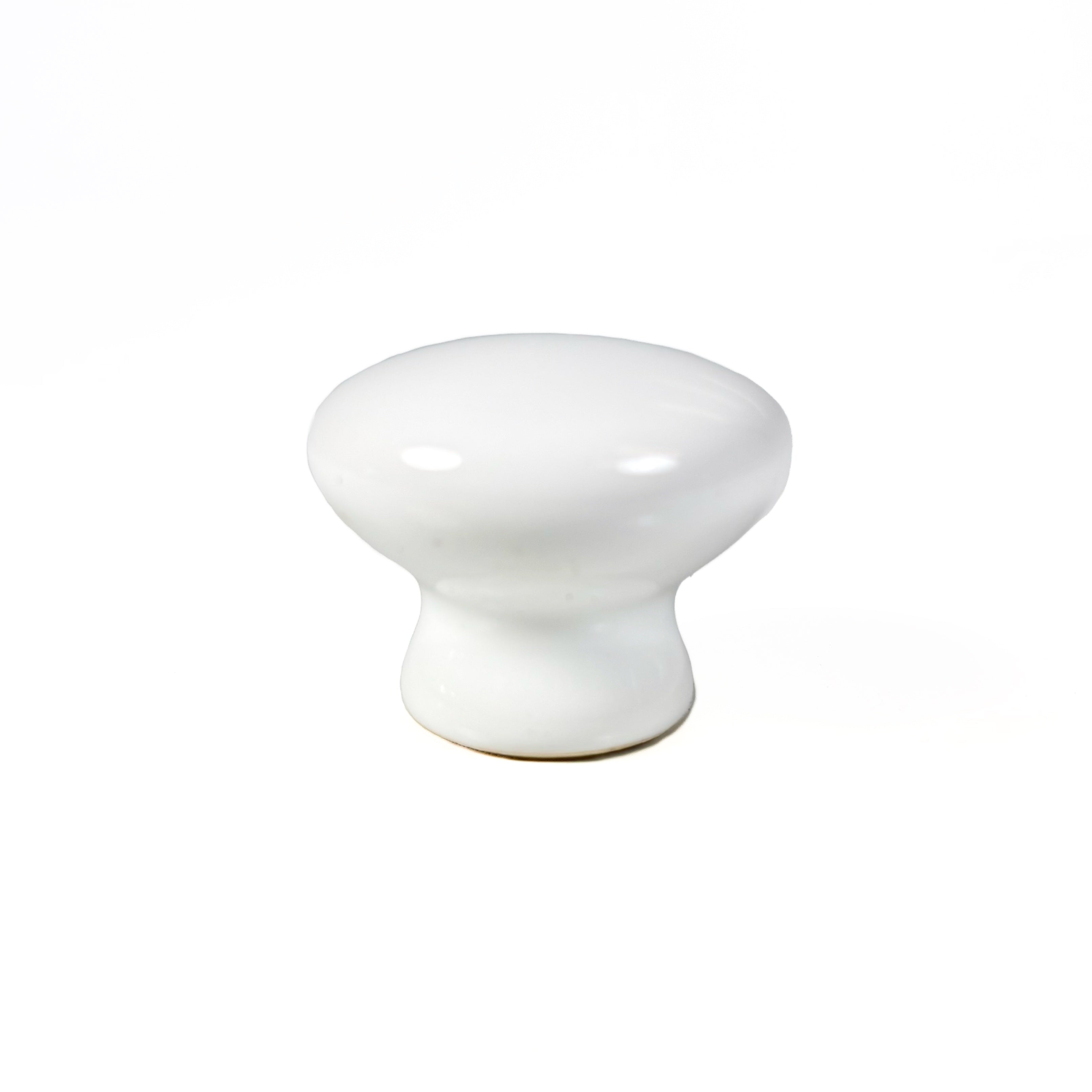 Porcelain Cabinet Knobs 1-5/16 Inch White 2 Pack