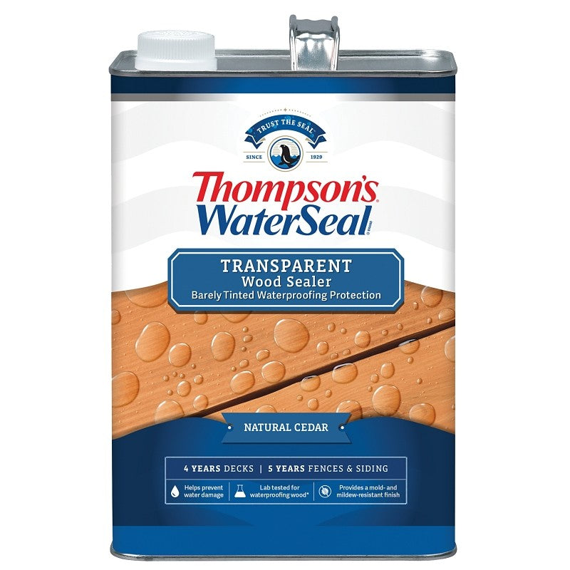 Thompson's WaterSeal TH.091601-16 Stain and Sealer, Natural Cedar, Liquid, 1 gal (Pack of 4)