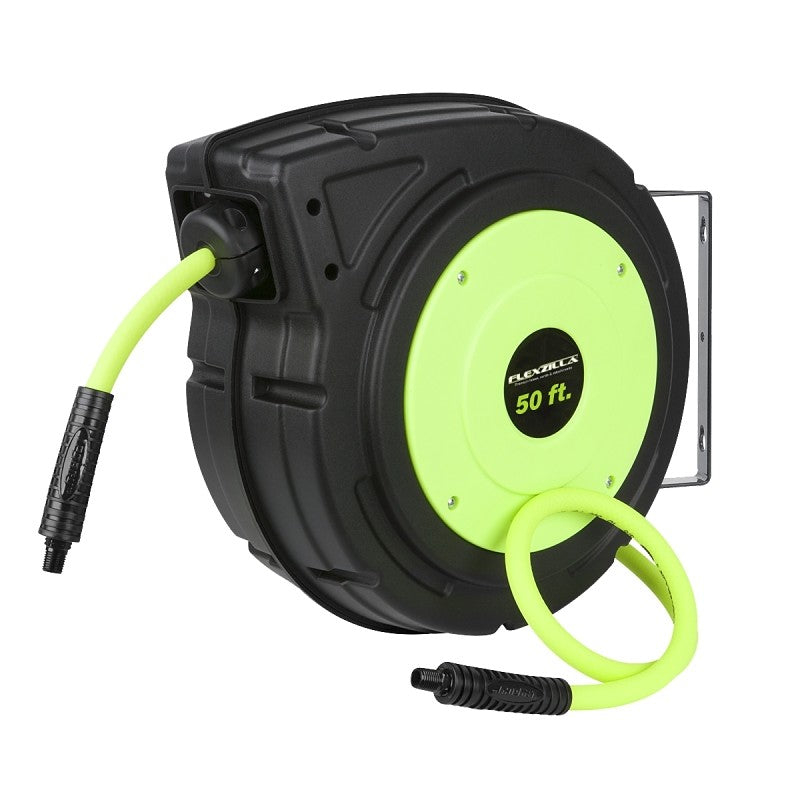 Flexzilla L8250FZ Air Hose Reel, 3/8 in ID, 50 ft L, 150 psi Pressure, Polypropylene
