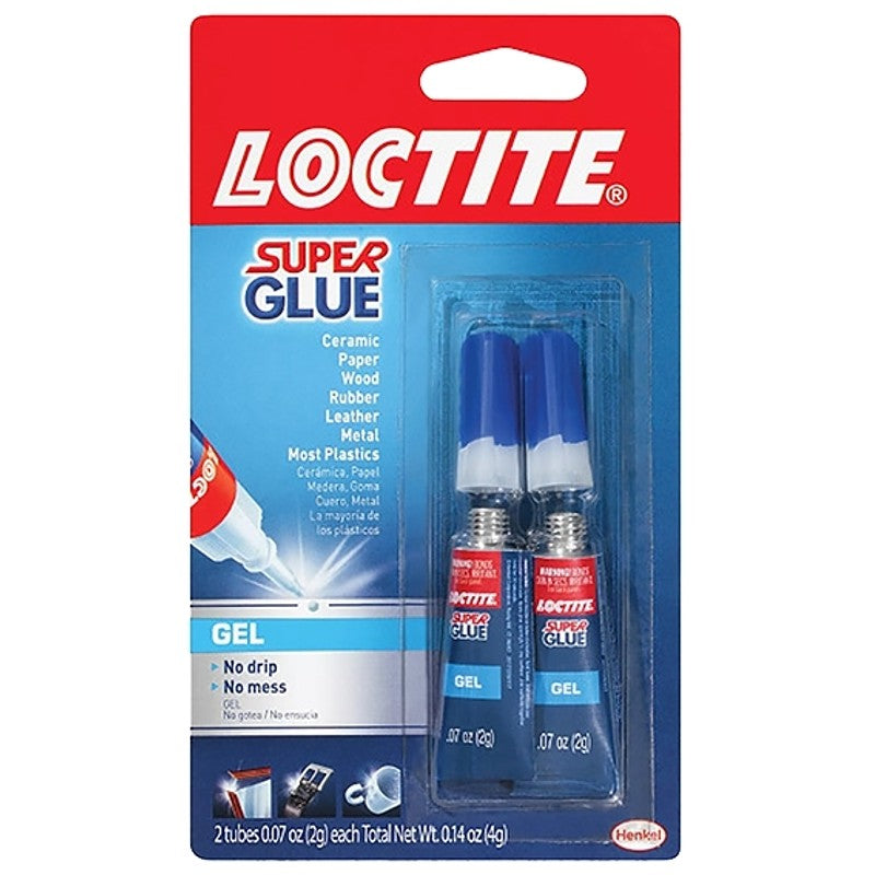 Loctite 1399965 Super Glue, Gel, Clear/Colorless, 2 g Tube (Pack of 12)