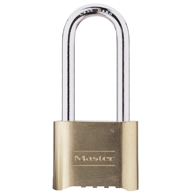 Master Lock 175DLH Padlock, 5/16 in Dia Shackle, 2-1/4 in H Shackle, Steel Shackle, Brass Body, 2 in W Body