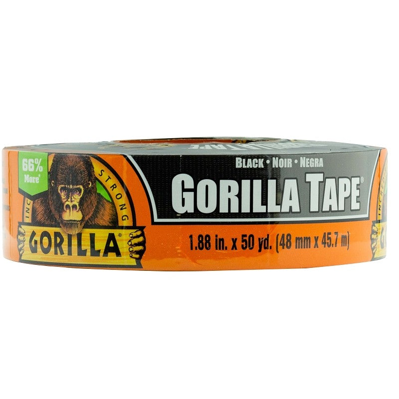 Gorilla 108084 Duct Tape, 50 yd L, 1.88 in W, Black