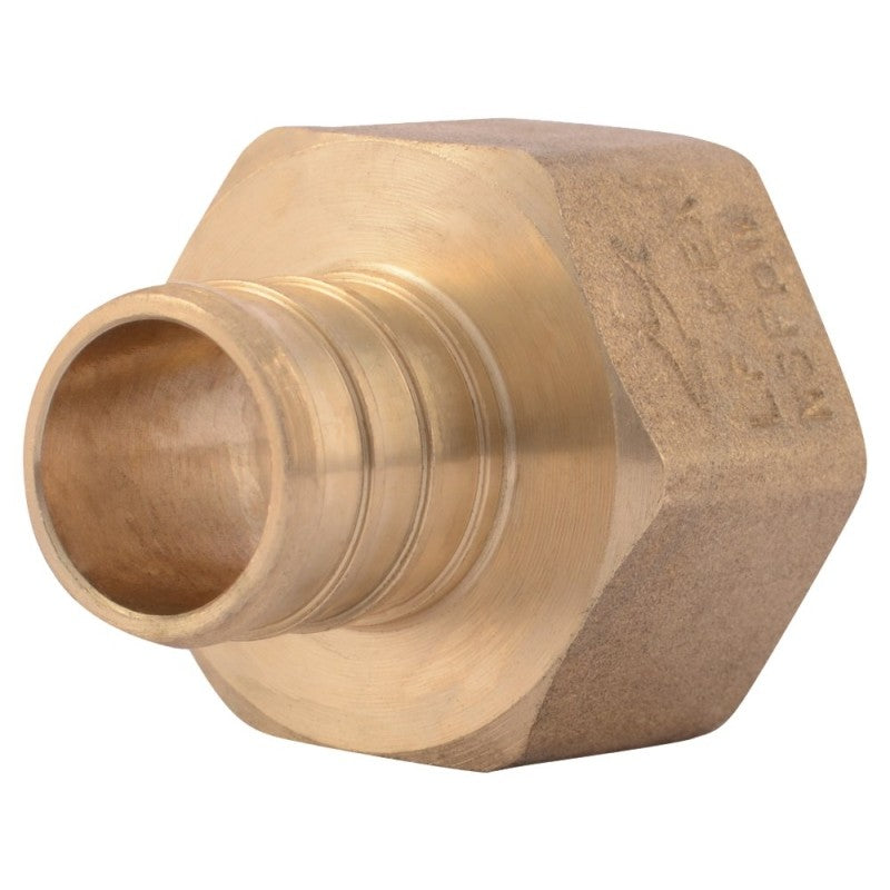 SharkBite UC088LFA Hose to Pipe Adapter, 3/4 in, PEX Barb x FNPT, DZR Brass, 200 psi Pressure, 12/PK