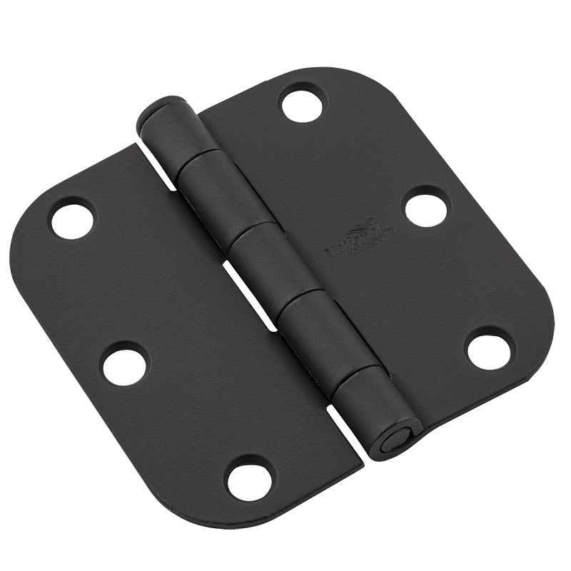 National Hardware 512 Series N830-427 Door Butt Hinge, 5/8 in Corner Radius, Black, Steel, 50 lb, 1/BAG