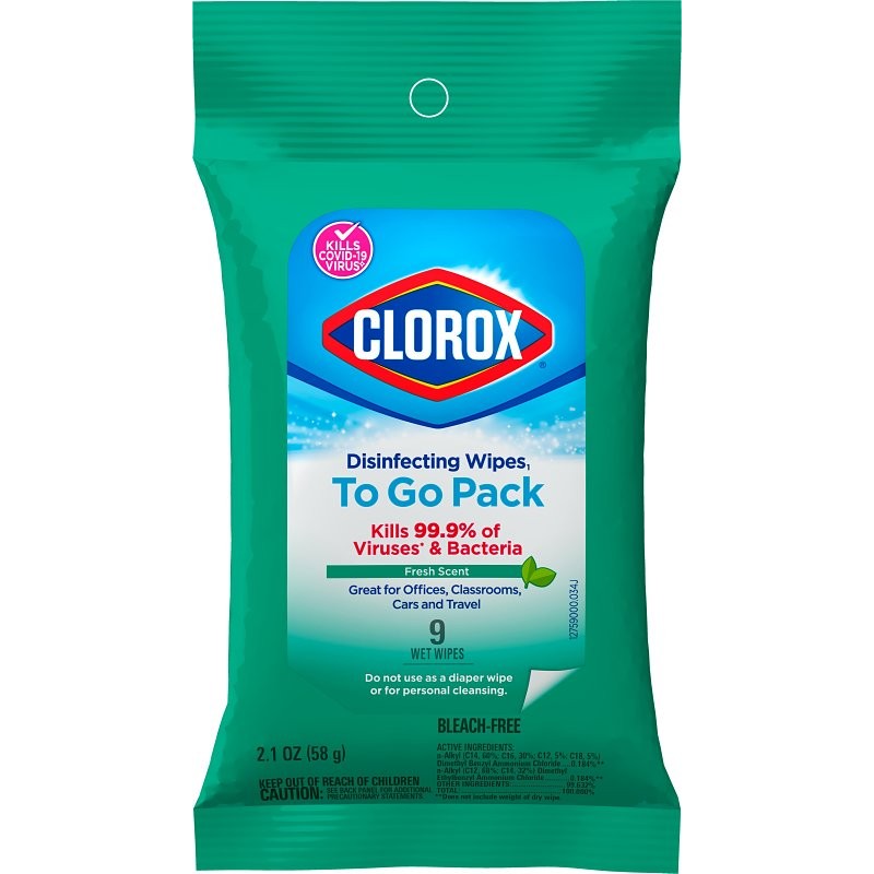 Clorox 1665 Disinfecting Wipes, 8 in L, 7 in W, Fresh, 1-Ply (Pack of 24)