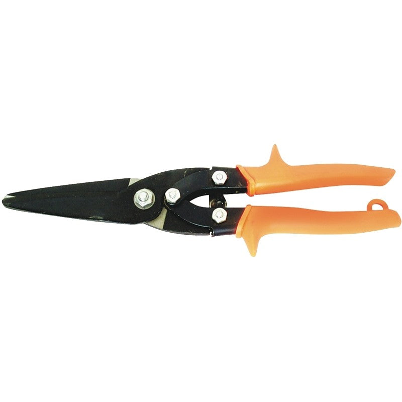 Crescent Wiss M300N Utility Snip, 10-1/2 in OAL, Straight Cut, Steel Blade, Non-Slip Grip Handle, Orange Handle