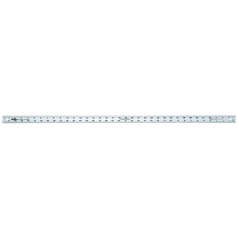 Johnson J236 Yardstick, SAE Graduation, Aluminum, Clear, 1-1/8 in W, 0.075 in Thick