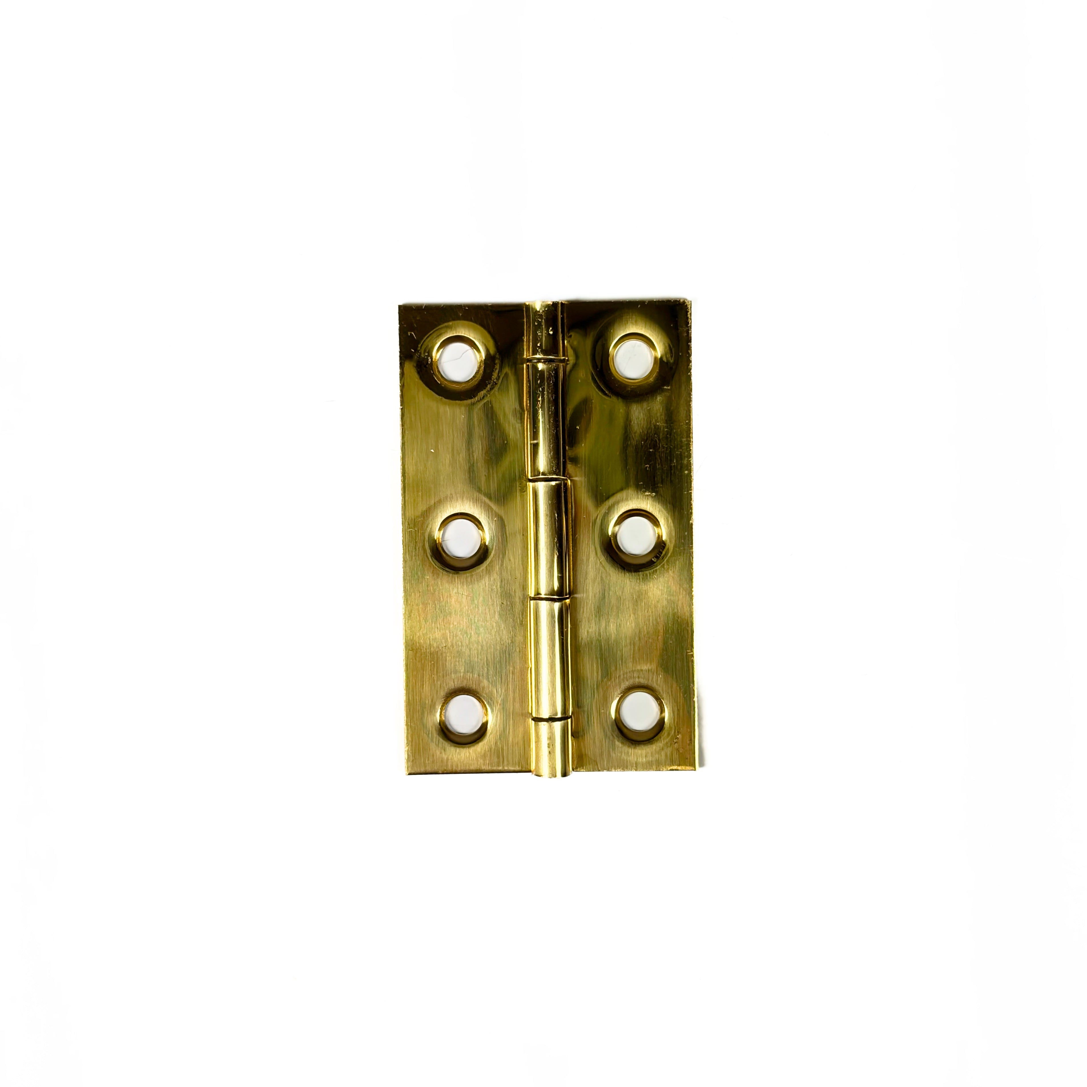 Middle Craft and Hobby Hinges 2-1/2 by 1-9/16 Inch Solid Bright Brass 2 Pack