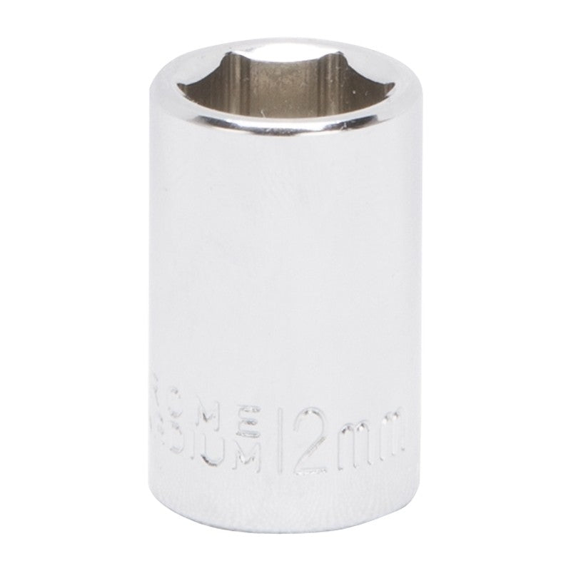 Vulcan MT6499156 Drive Socket, 12 mm Socket, 3/8 in Drive, 6-Point, Chrome Vanadium Steel, Chrome