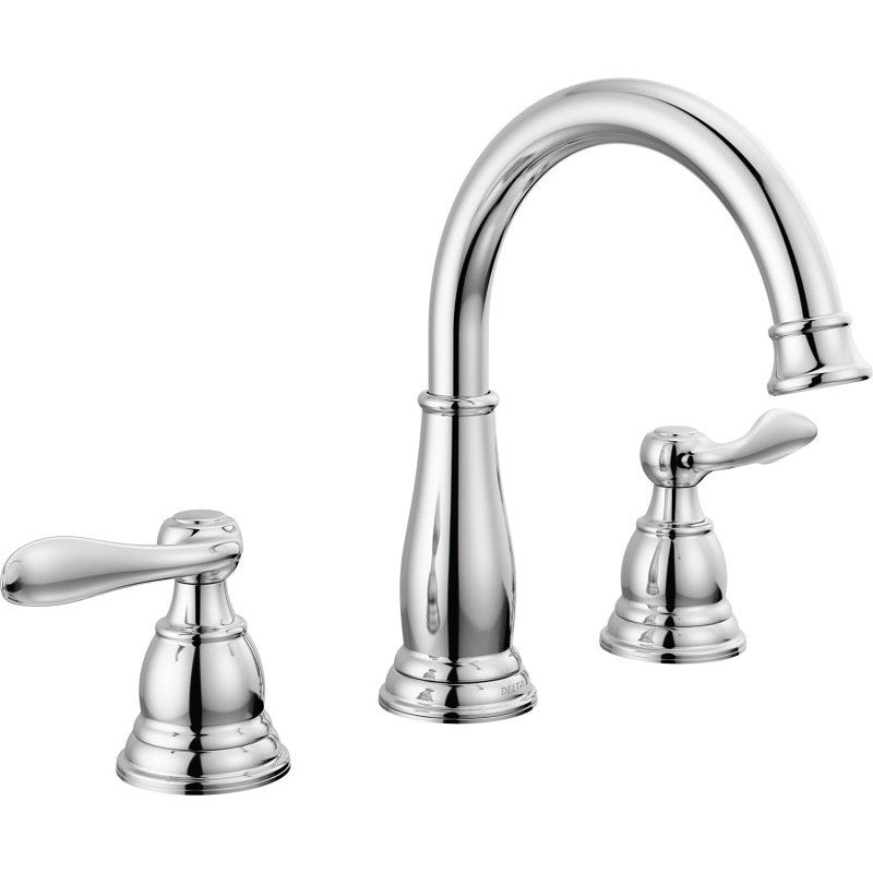 Delta Windemere Series 35896LF Bathroom Faucet, 1.2 gpm, 2-Handle, 3-Faucet Hole, Plastic, Chrome, Lever Handle