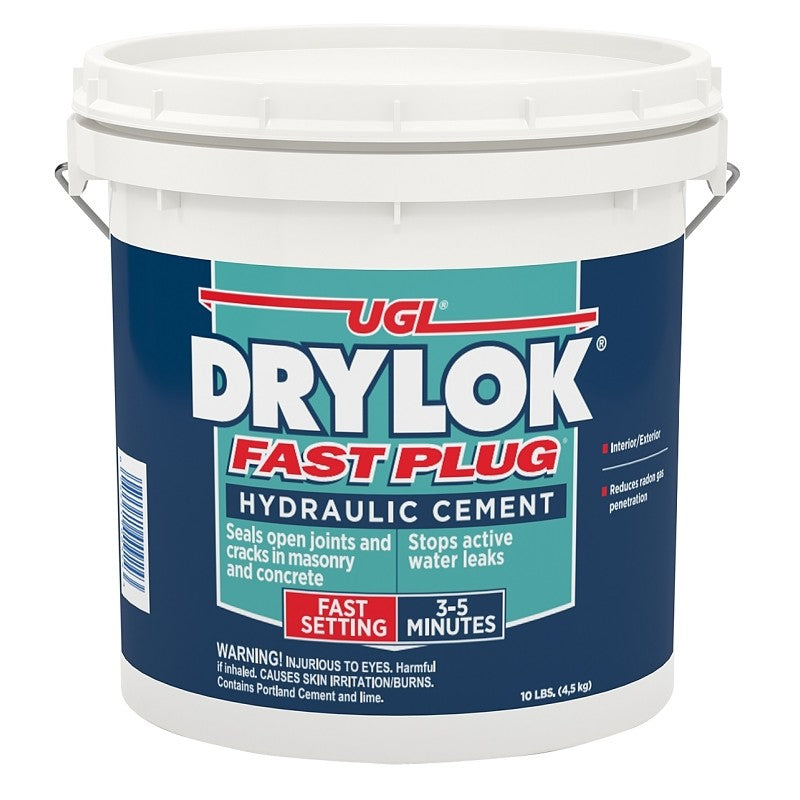 Drylok Fast Plug Series 00924 Hydraulic Cement, Gray, Powder, 10 lb (Pack of 2)