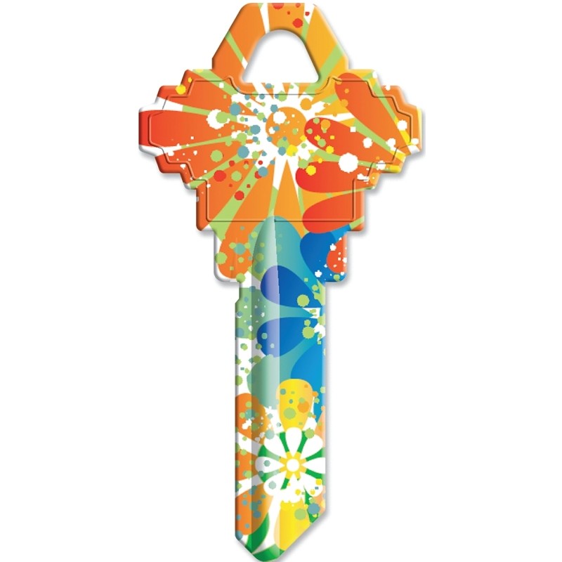 Hy-Ko 16010SC1-14 Key Blank, Orange Splash, Painted (Pack of 10)