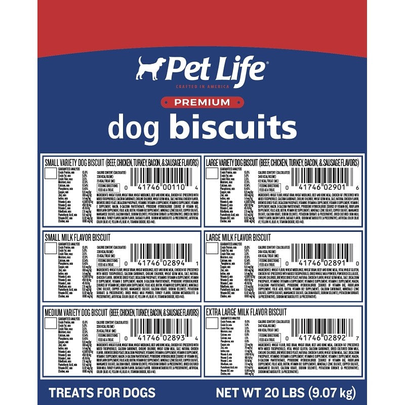 Pet Life 2896 Dog Biscuit, Peanut Butter Flavor, 20 lb