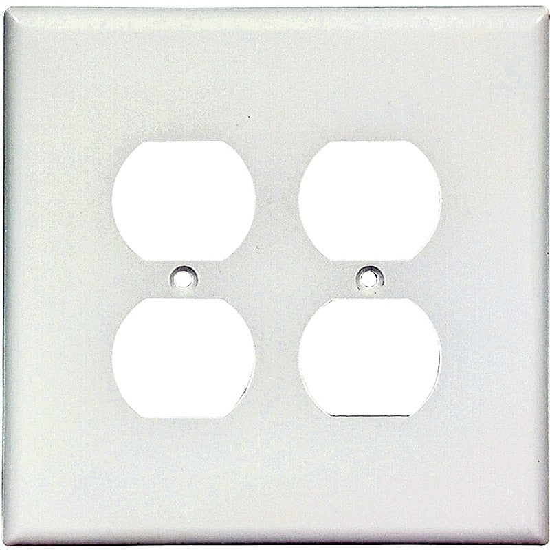 Eaton Wiring Devices 2750W-BOX Receptacle Wallplate, 5-1/4 in L, 5-5/16 in W, 2 -Gang, Thermoset, White (Pack of 10)