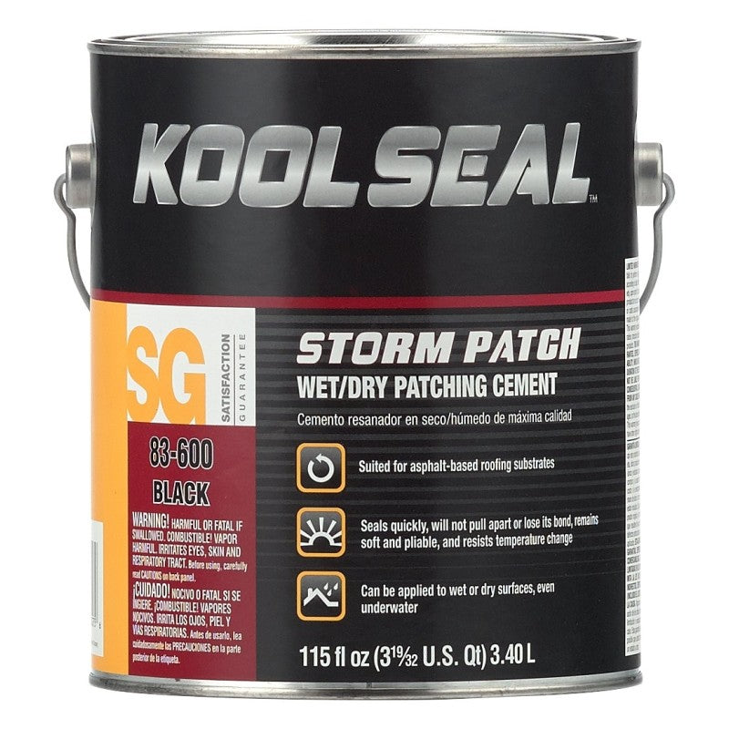 Kool Seal KS0083300-16 Patching Cement, Black, Liquid, 1 gal (Pack of 4)