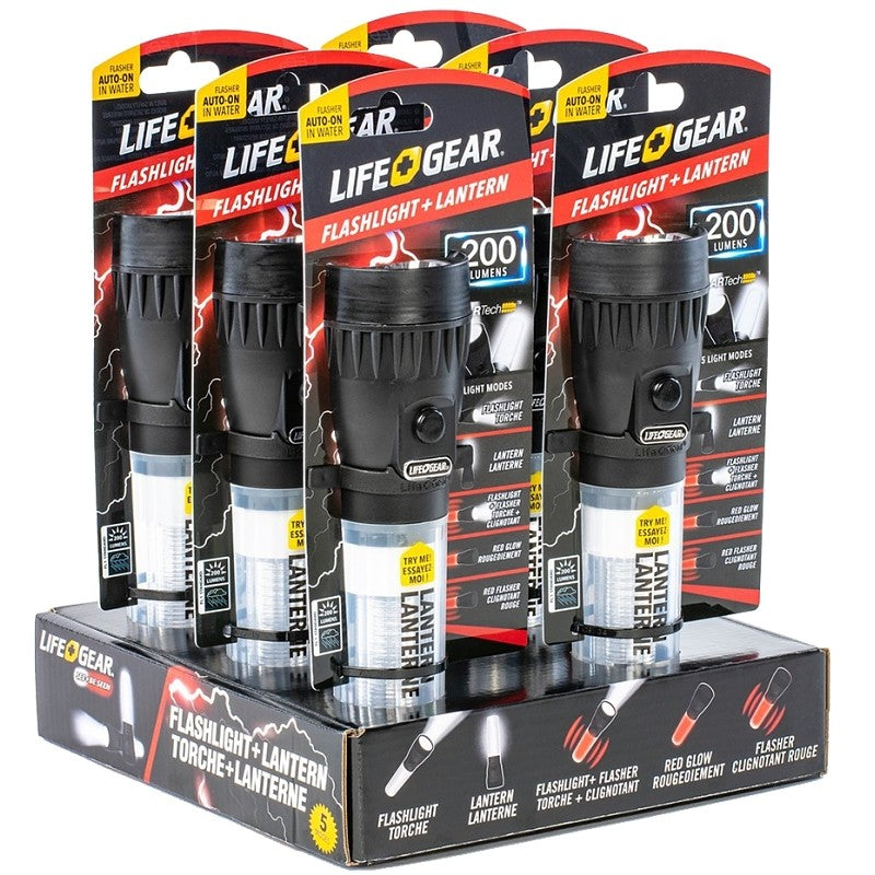 Dorcy Stormproof Series 41-3744 Floating Flashlight and Lantern, AA Battery, LED Lamp, 20 hr Run Time, Clear