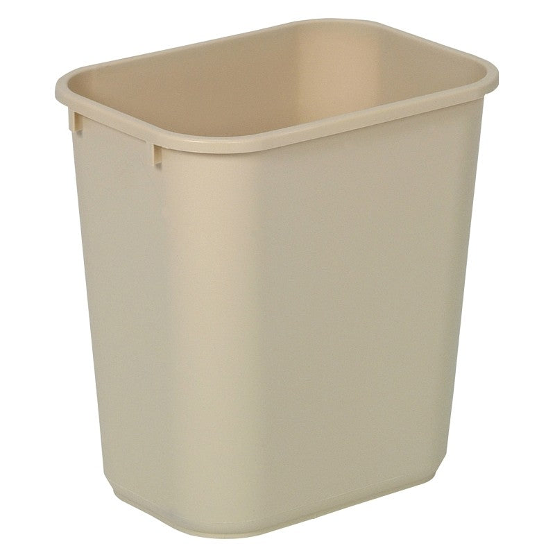 Continental Commercial 2818BE Waste Basket, 28.125 qt, Plastic, Beige, 15 in H