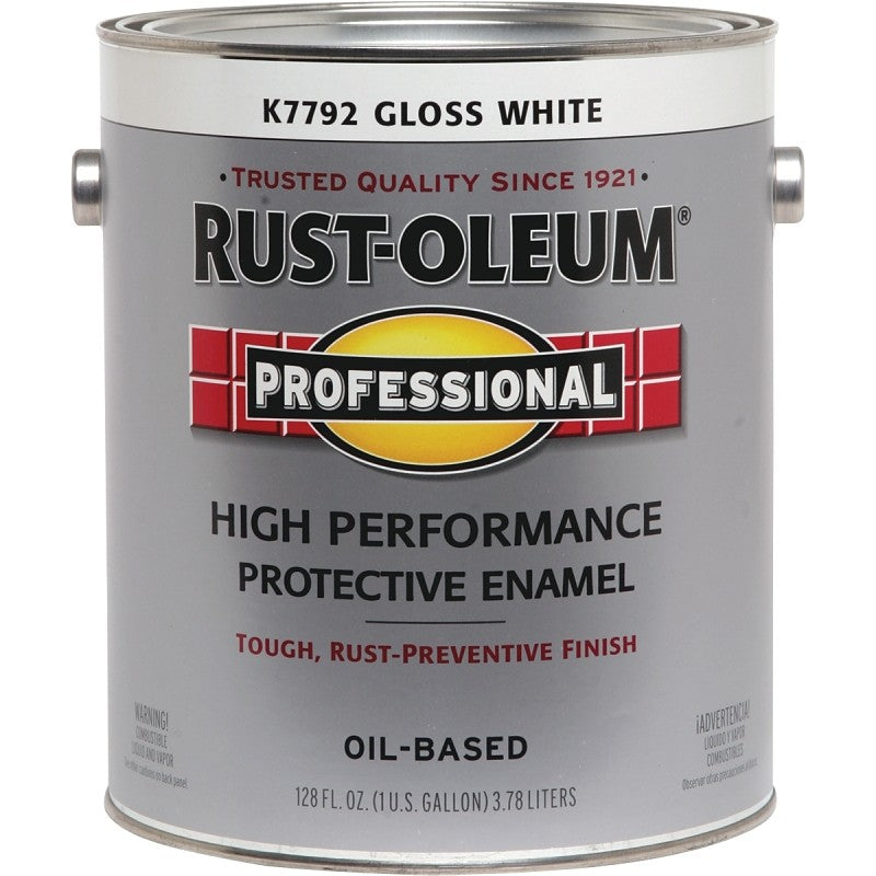 RUST-OLEUM PROFESSIONAL K7792402 Protective Enamel, Gloss, White, 1 gal Can (Pack of 2)