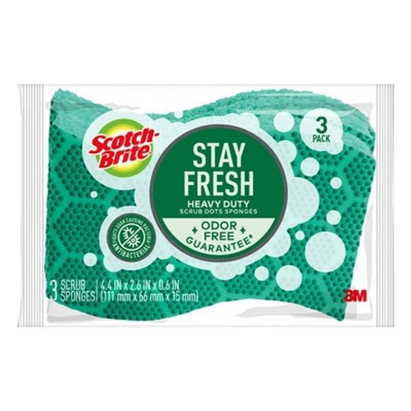 Scotch-Brite 30303-8 Scrub Dots Sponge, 4.4 in L, 2.6 in W