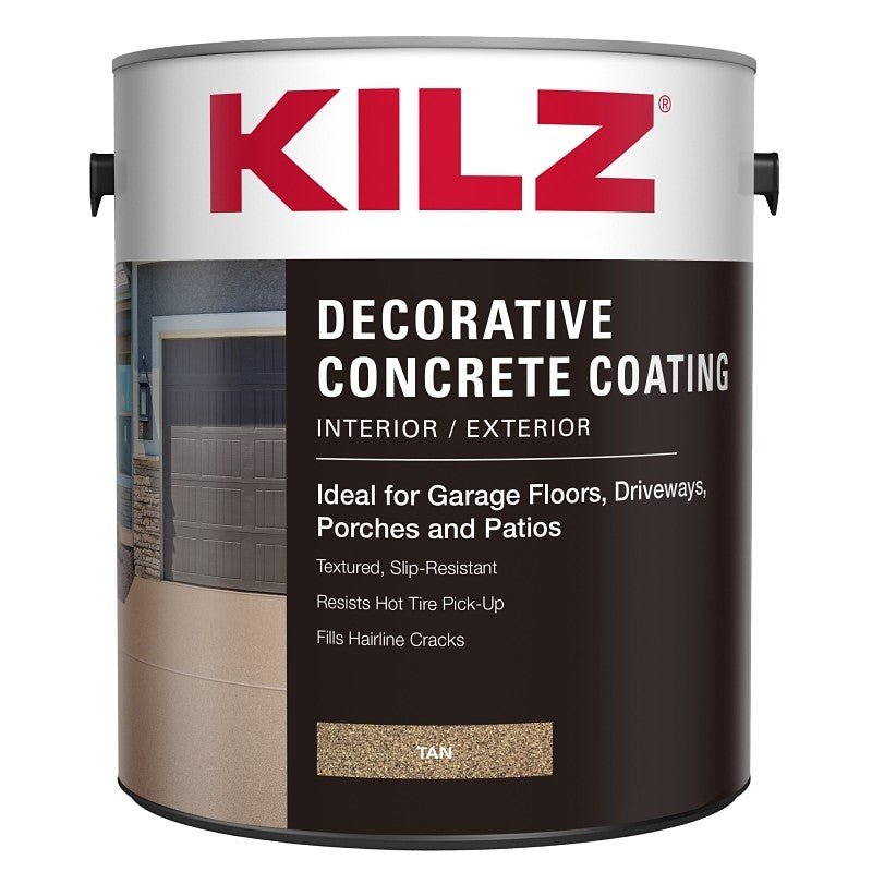 Kilz L378611 Concrete Coating, Gloss, Tan, 1 gal (Pack of 4)