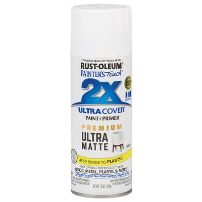 Rust-Oleum 331181 Spray Paint, Matte, White, 12 oz, Can