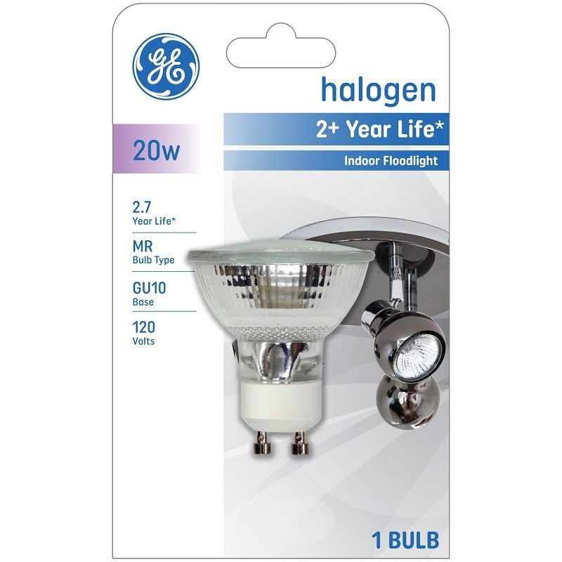 GE 84940 Bulb, 20 W, GU10 Lamp Base, MR16 Lamp, 80 Lumens, 2600 K Color Temp, 3000 hr Average Life (Pack of 3)