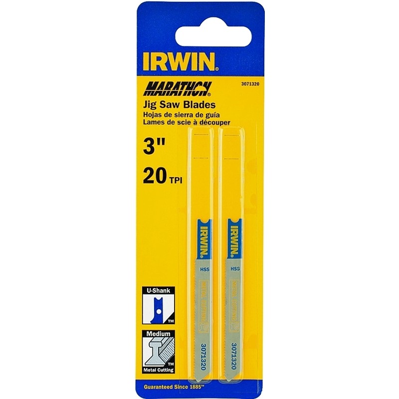 Irwin 3071320 Jig Saw Blade, 3-1/4 in L, 20 TPI