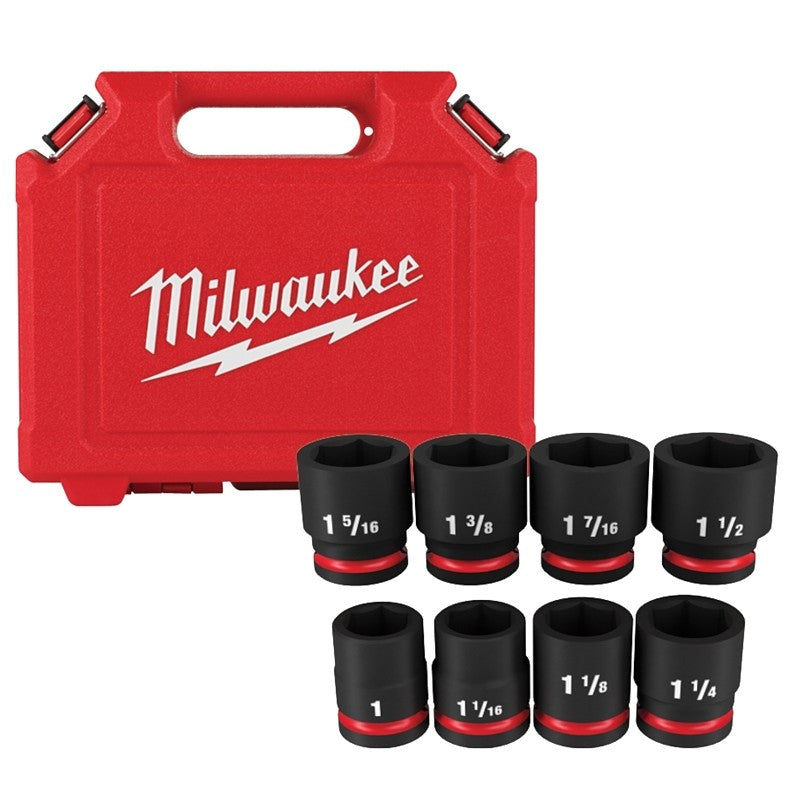 Milwaukee 49-66-7017 SHOCKWAVE Impact Duty Series Socket Set, Includes: 1-1/2 in Standard SAE Sockets and Storage Case