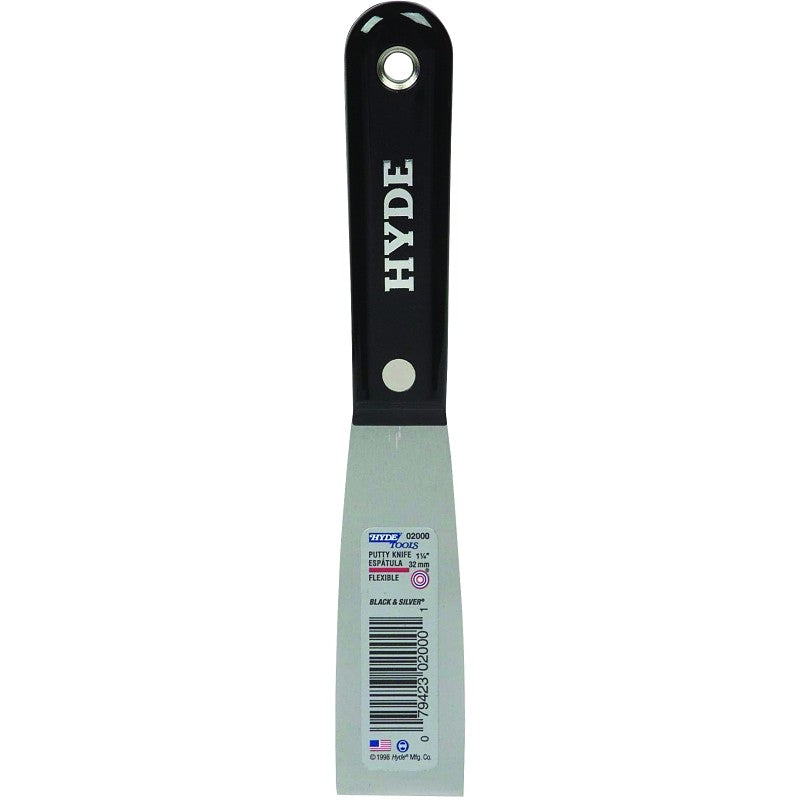 Hyde 02000 Putty Knife, 3-3/4 in L Blade, 1-1/4 in W Blade, HCS Blade