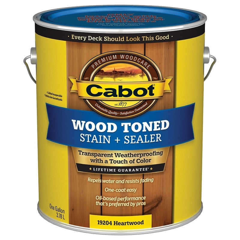 Cabot 19200 Series 140.0019204.007 Exterior Stain, Wood Toned, Heartwood, Liquid, 1 gal, Can (Pack of 4)
