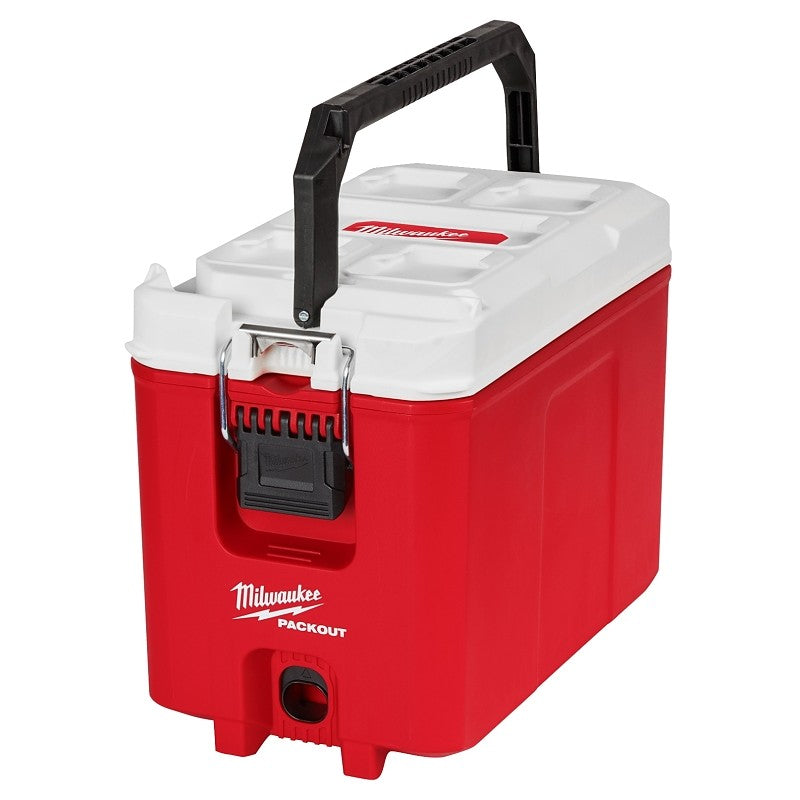 Milwaukee PACKOUT 48-22-8460 Compact Cooler, 16 qt Cooler, Polymer, Red, 30 hr Ice Retention