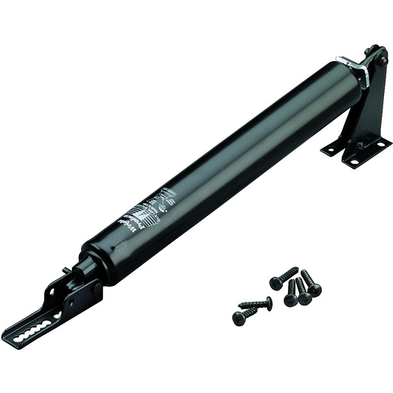 Wright Products V820BL Pneumatic Door Closer, Black, 90 deg Opening, For: Medium to Lightweight Out-Swinging Doors